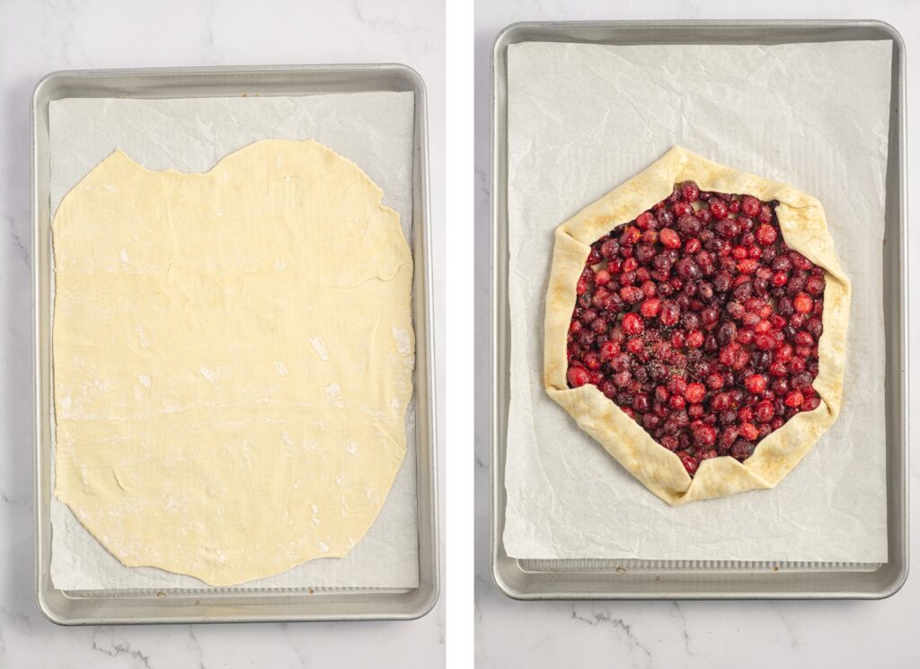Steps for making Cranberry Galette.