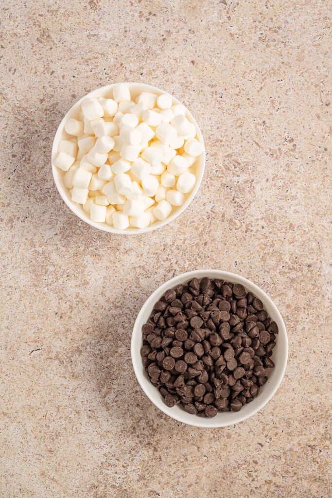 Ingredients for S'Mores Dip laid out on a table.