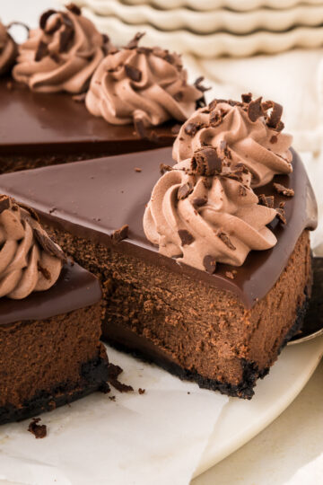 Triple Chocolate Cheesecake slice